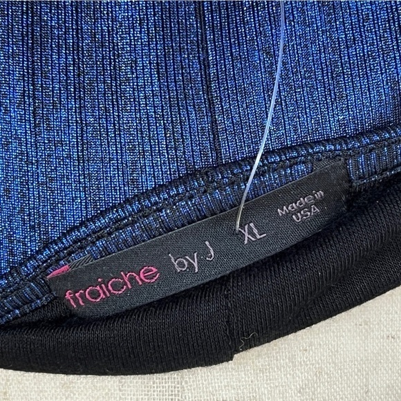 Fraiche J Metallic Cowl Neck Dress Royal Blue Size XL #1310 NWT - Picture 6 of 6